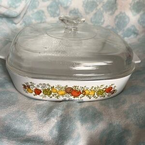 VTG Corning Ware Spice Of Life La Romarin Casserole A-10-B Pyrex Lid A-12-C Set